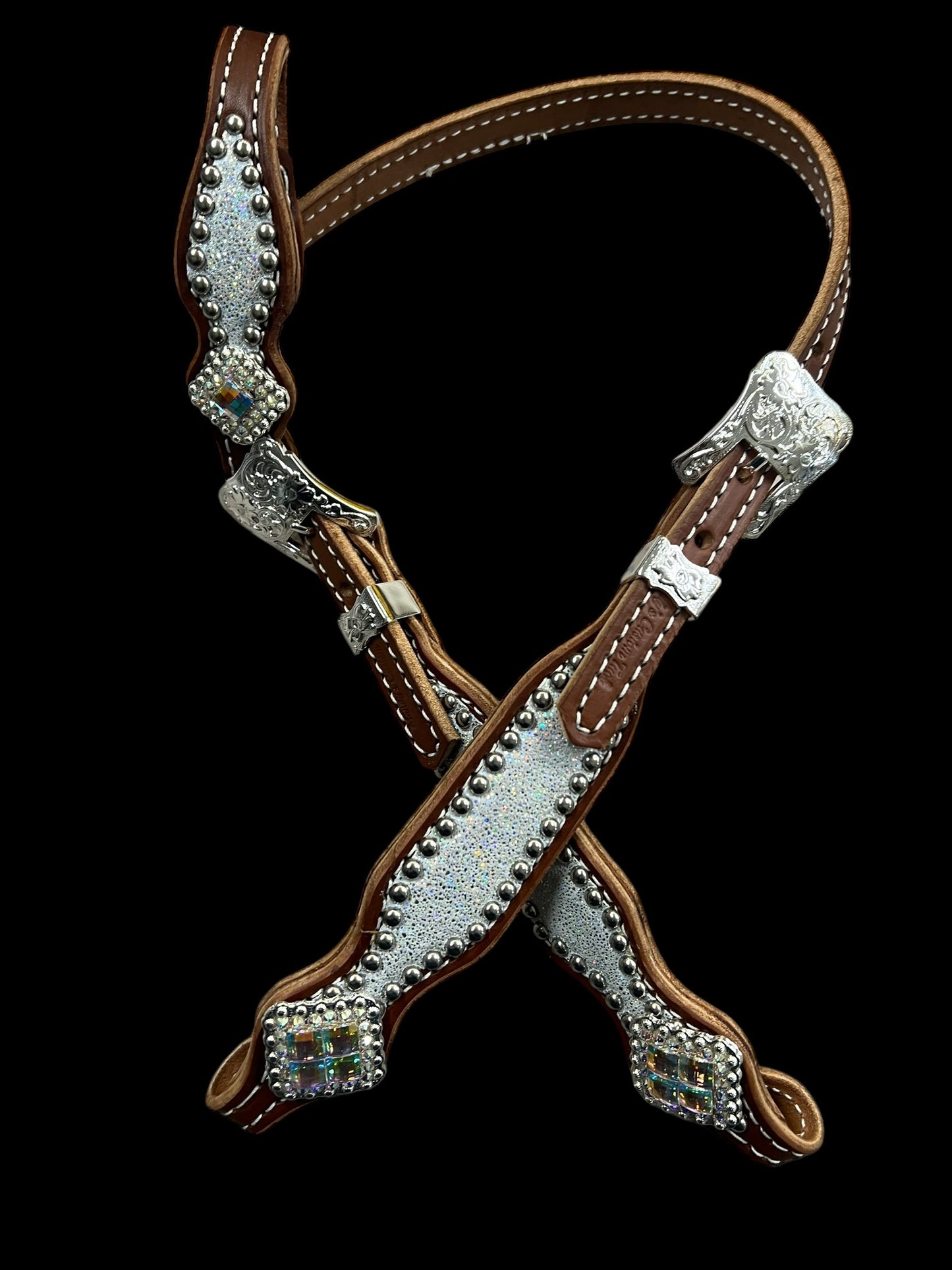 Silver ice on medium leather