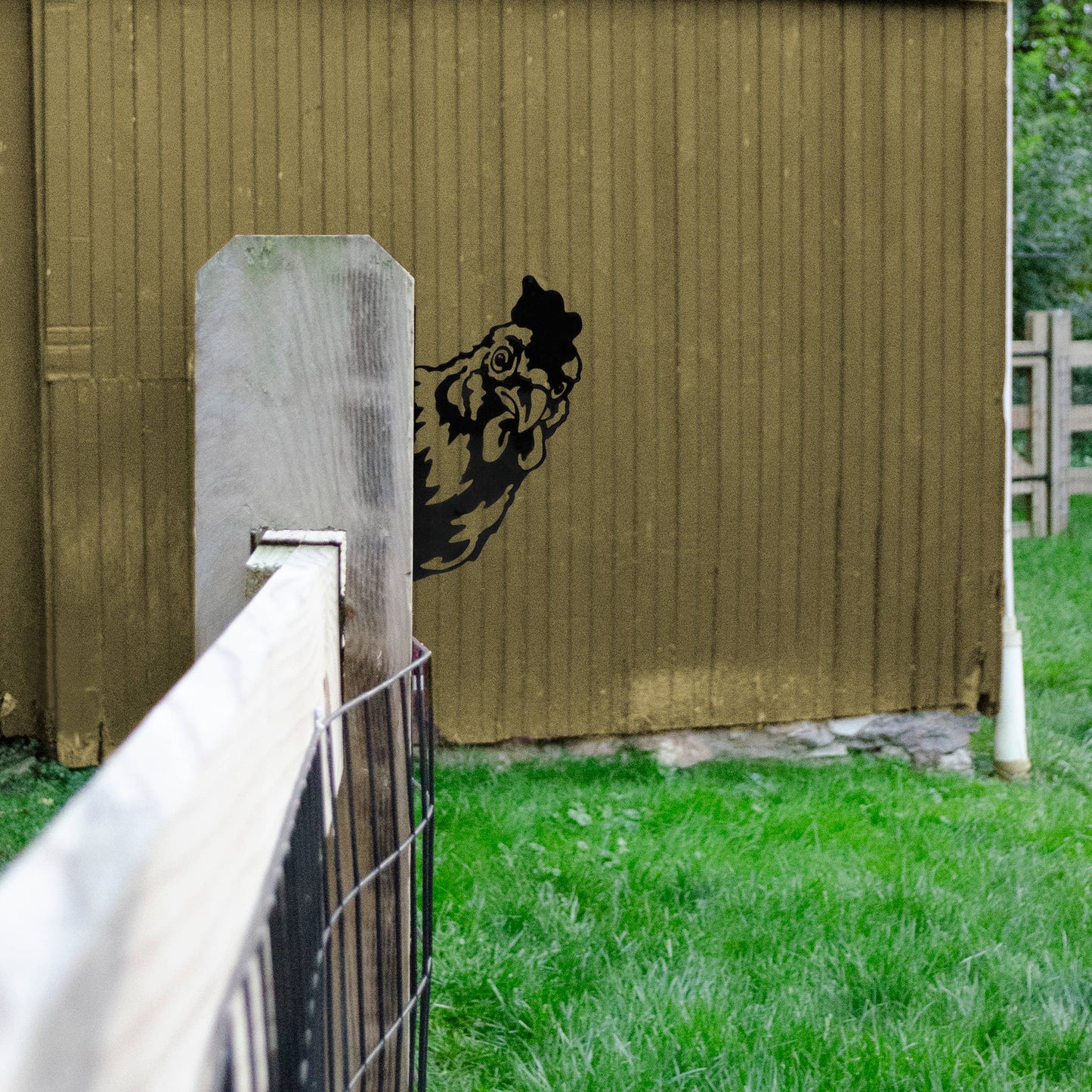 Outdoor Metal Chicken Decor