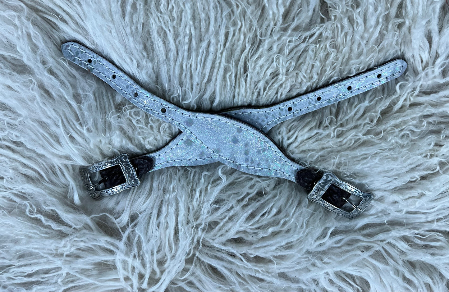 White mystic on dark leather