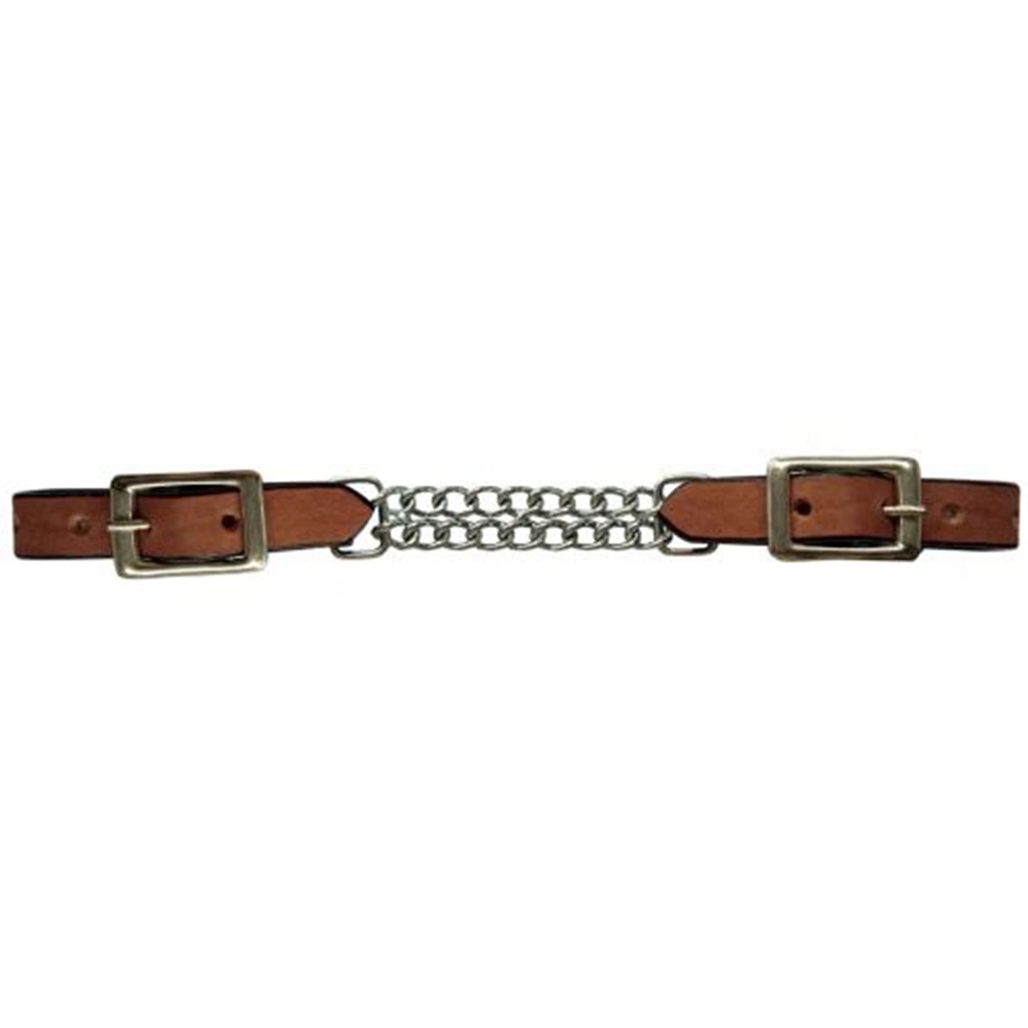 Showman leather curb with double chain