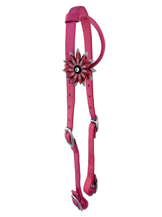 Showman Colorful Nylon One Ear Headstall with 3D Flower Accent