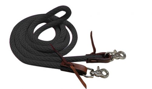 Showman 96" Derby nylon barrel reins with scissor snap ends