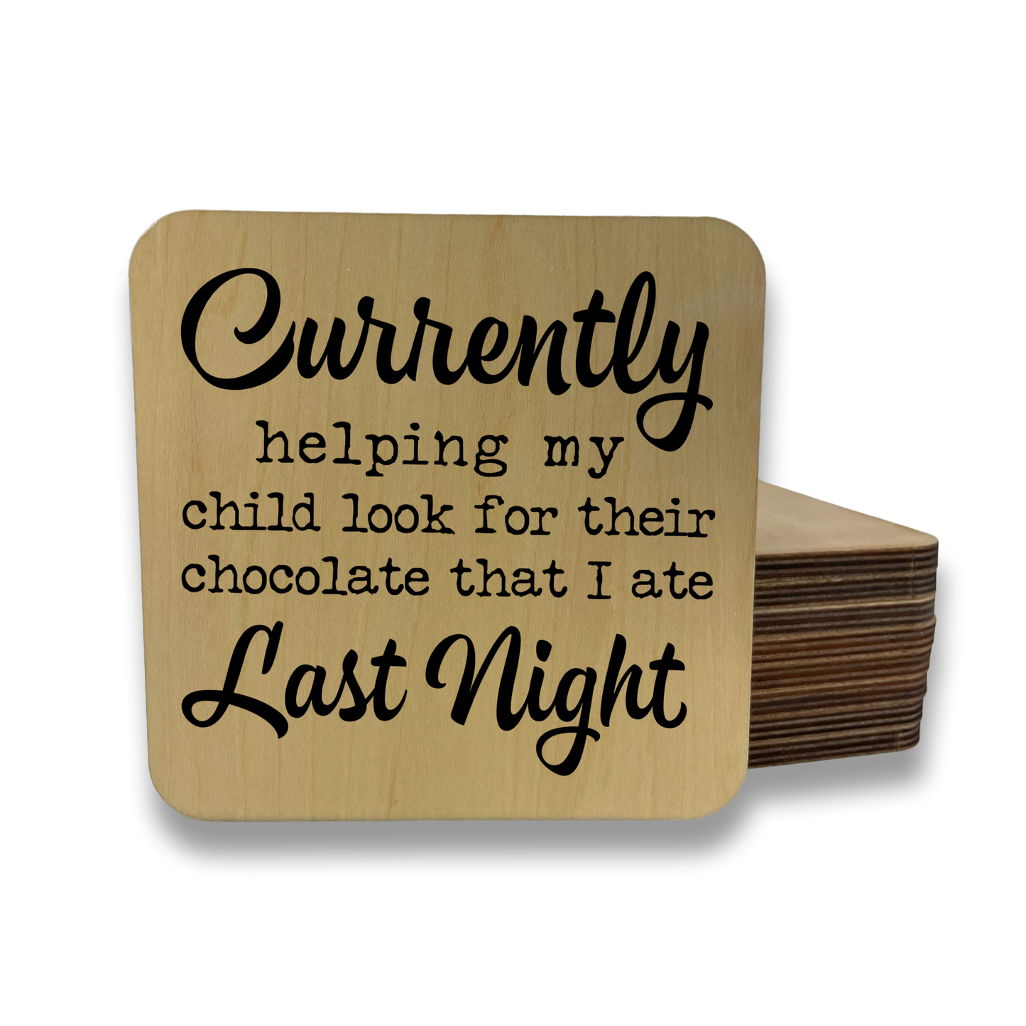 CURRENTLY HELPING MY CHILD LOOK Magnet/Drink Coaster