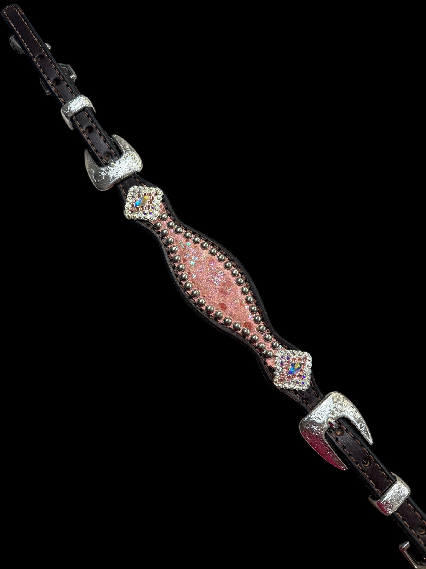 Pink mystic on dark leather