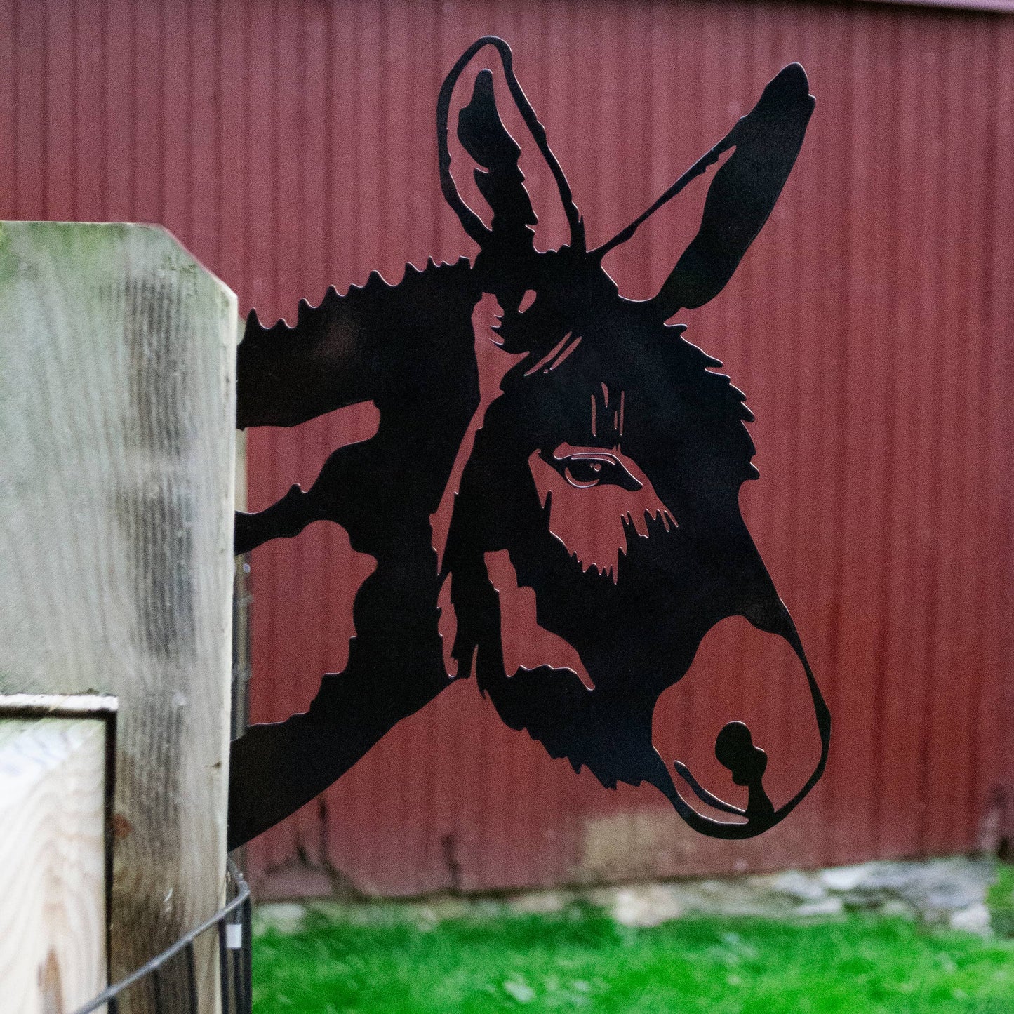Outdoor Metal Donkey Decor