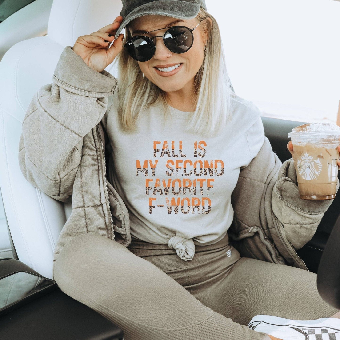 Fall is my Second Favorite F-Word Graphic T-Shirt Peach