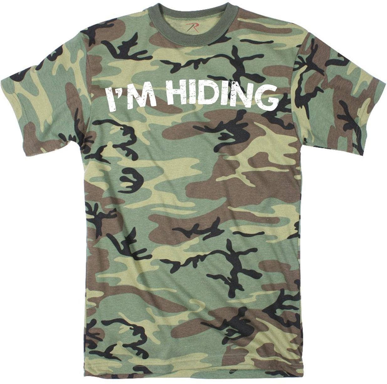 I'm Hiding Funny Graphic T-shirt Hunting Fishing Novelty Tee: Camo