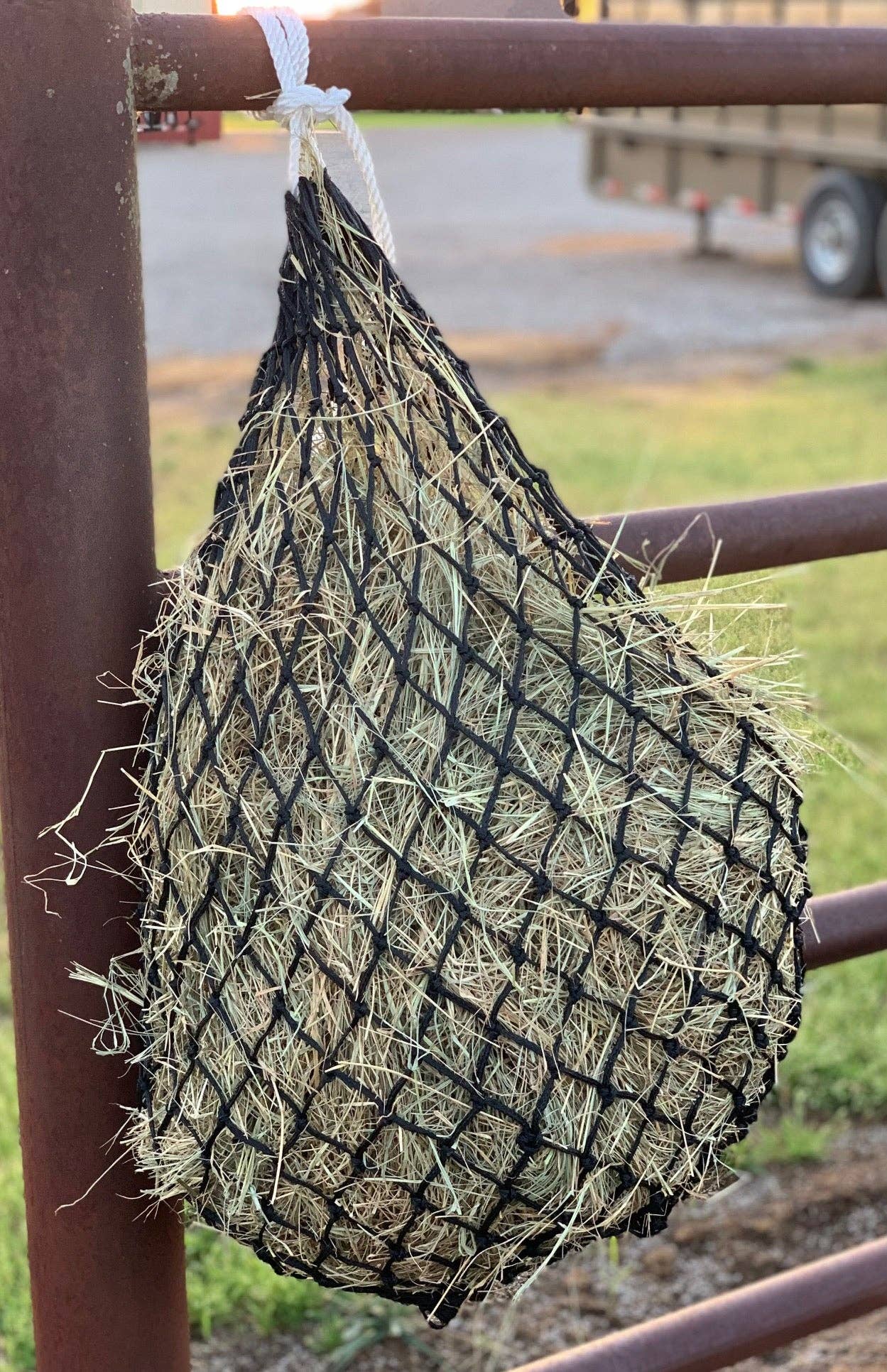 2"x 2" Slow Feeder Hay Net: Orange