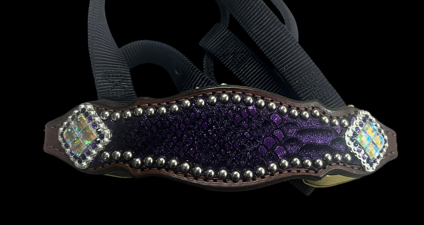 Purple mystic on Walnut leather