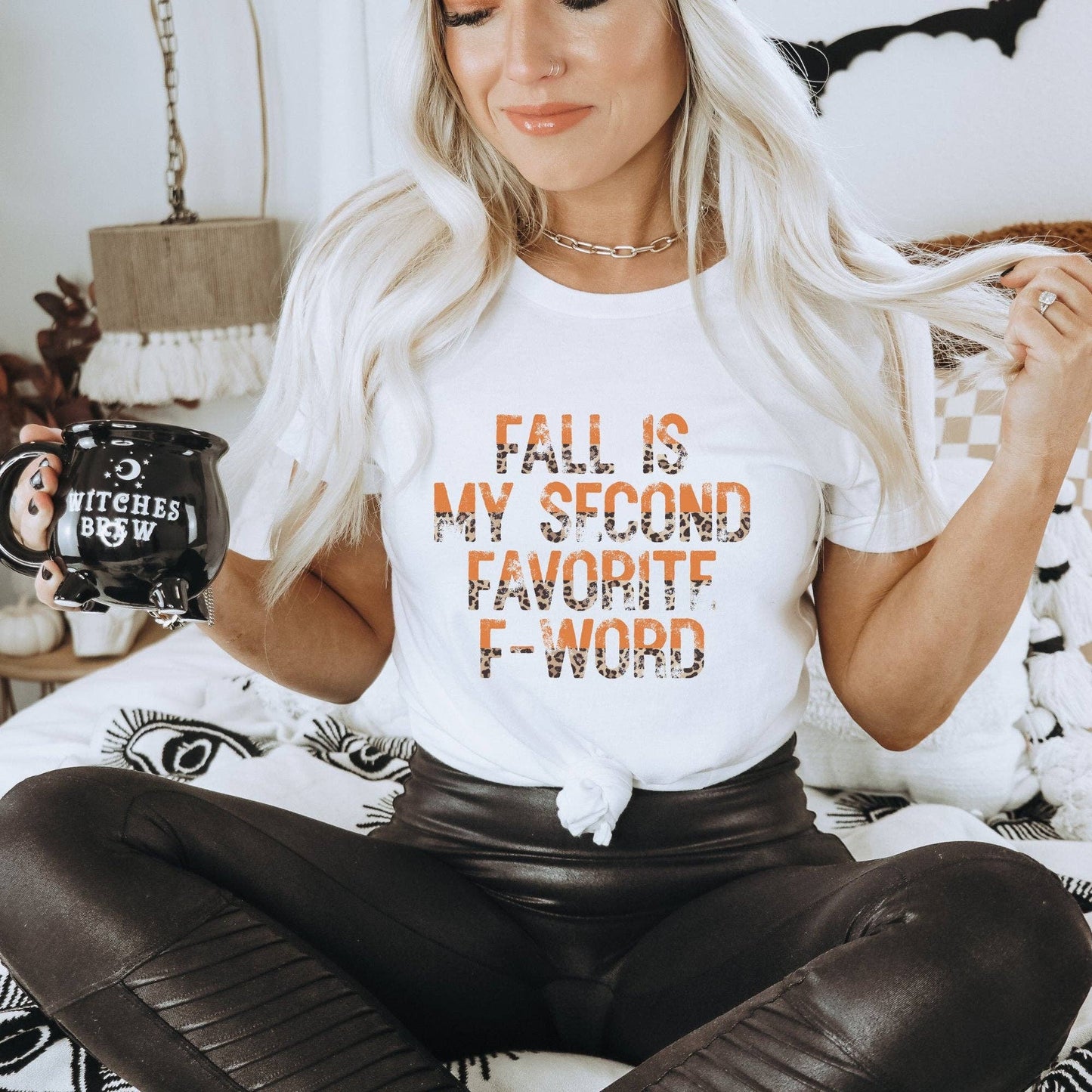 Fall is my Second Favorite F-Word Graphic T-Shirt Peach