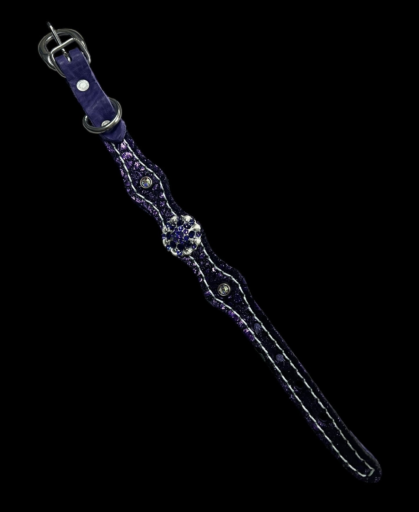 Purple mystic on Walnut leather