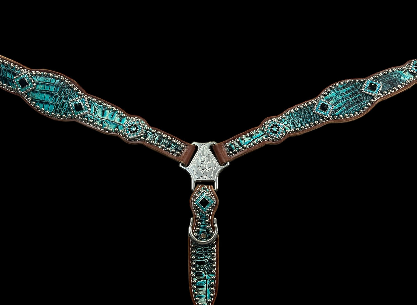 Sea turquoise gator on medium leather