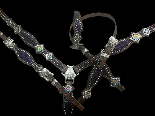 Purple mystic on Walnut leather