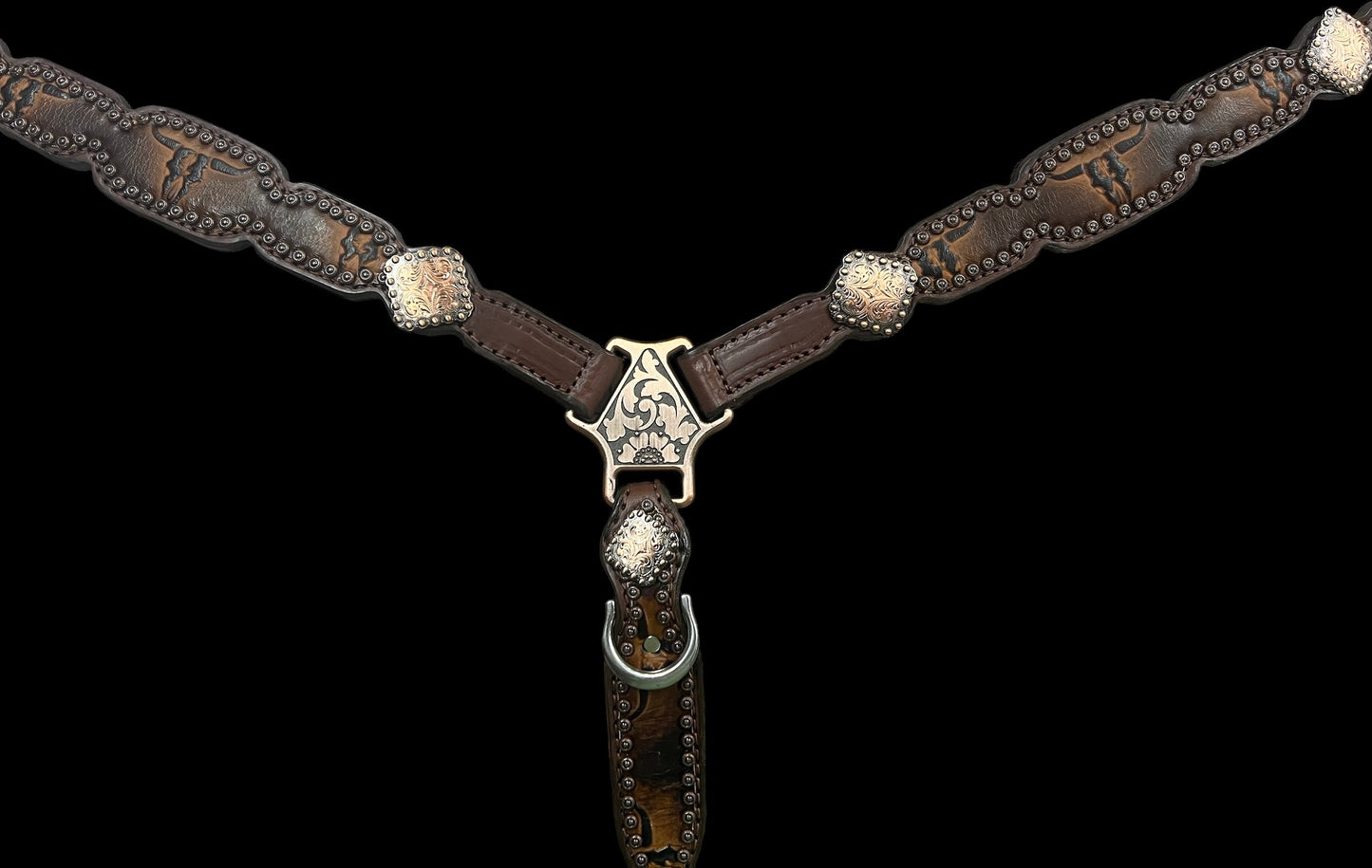 Brown longhorns on Walnut eather