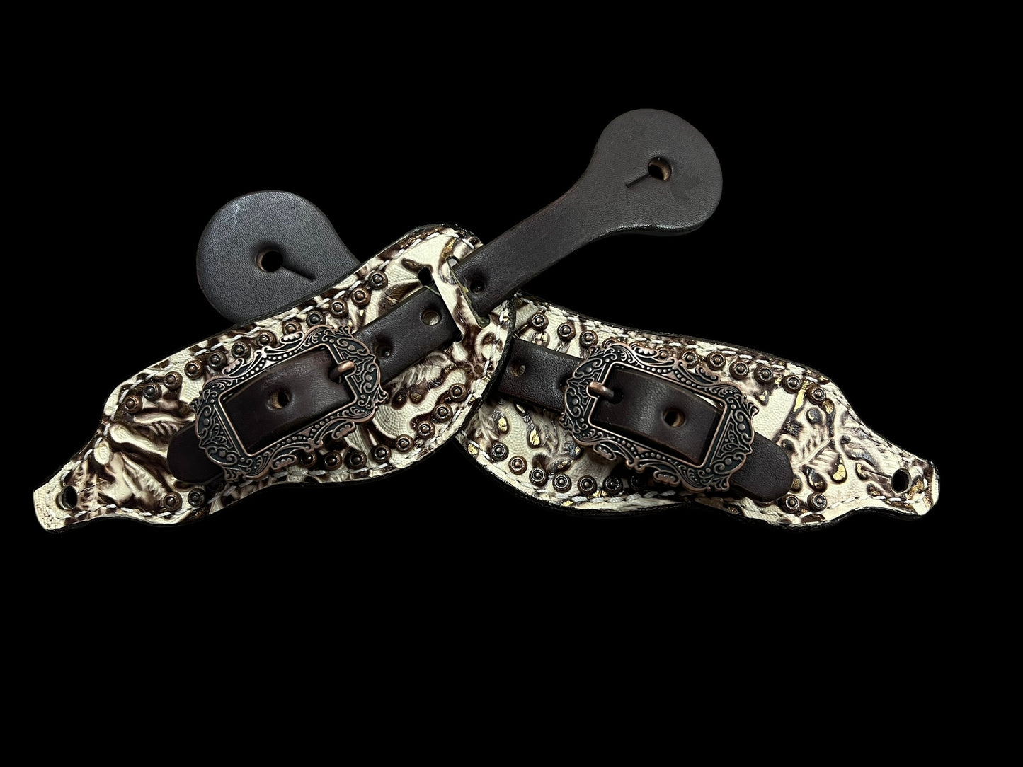Latte cowboy tooled on medium leather