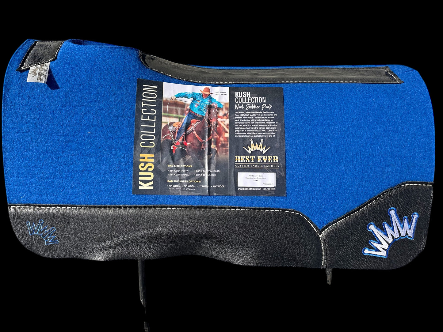 30 x 30 3/4" Kush Best Ever Saddle Pad Blue