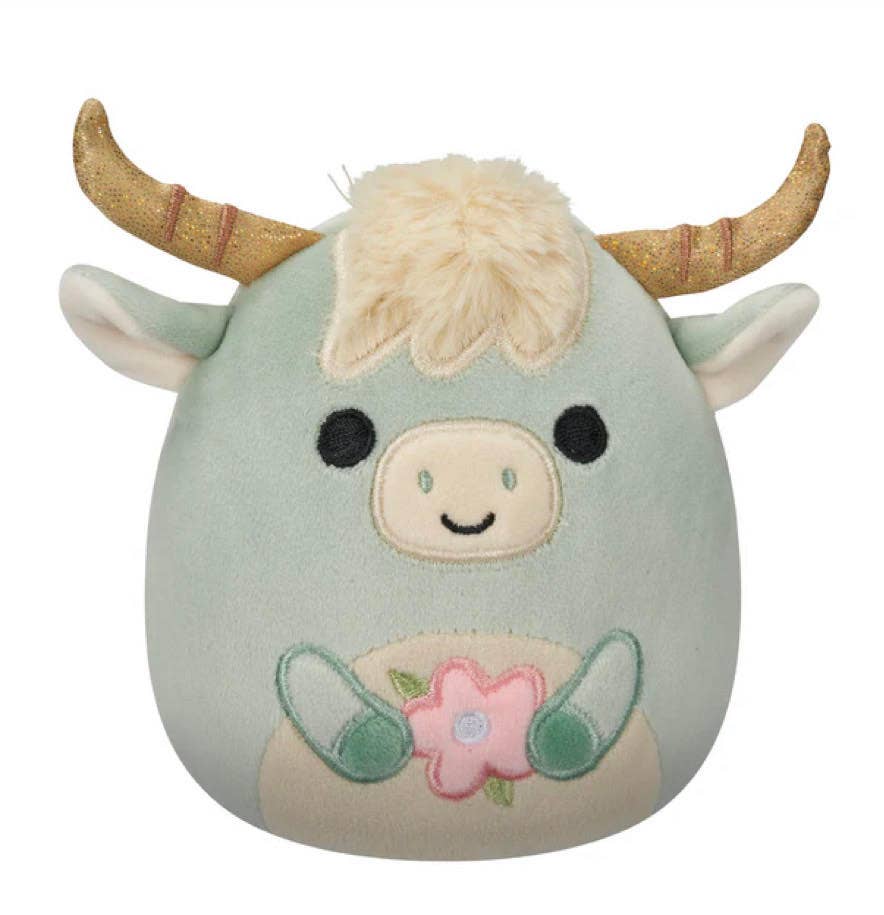 Squishmallow Plush Toy 8" Armie Highland Cow w/Flower