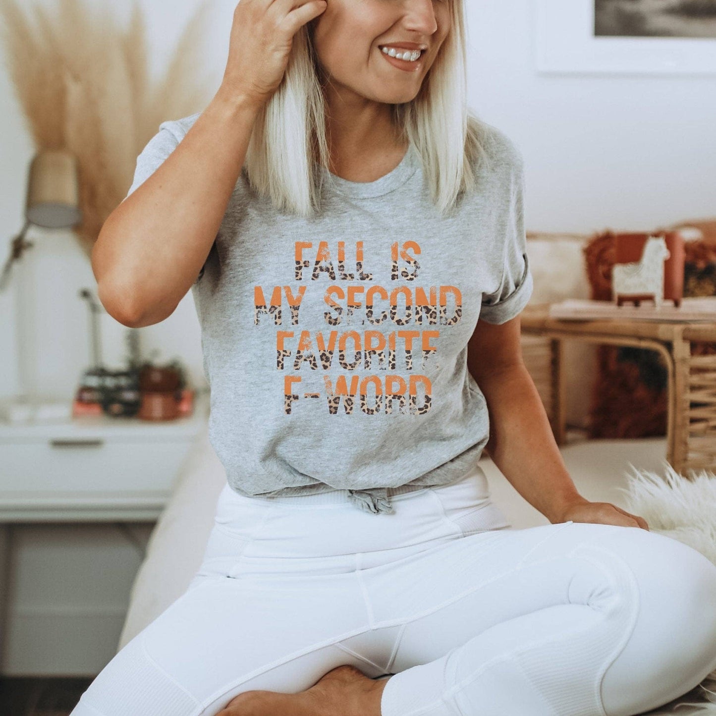 Fall is my Second Favorite F-Word Graphic T-Shirt Peach