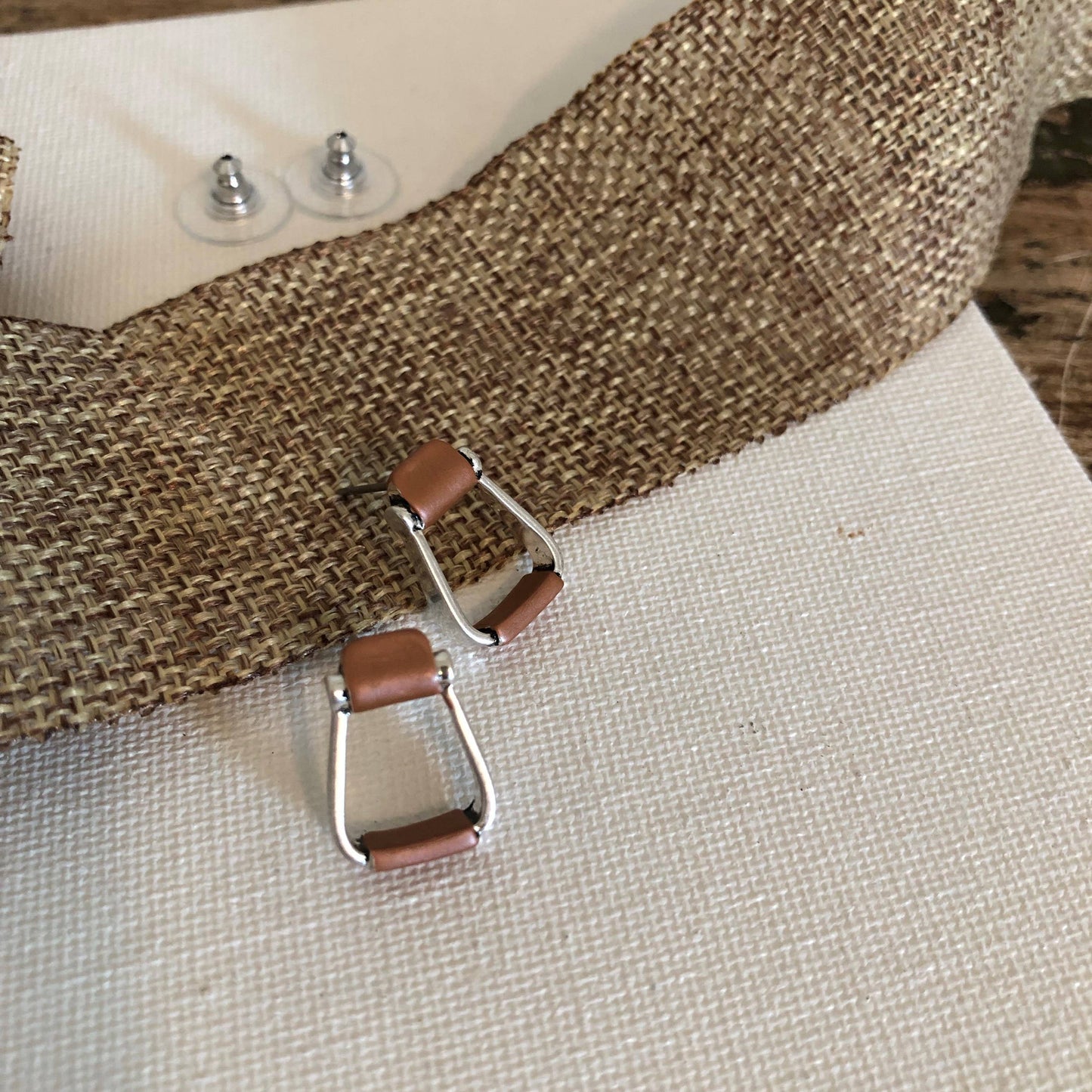Saddle Stirrup Earrings / Post on CARD