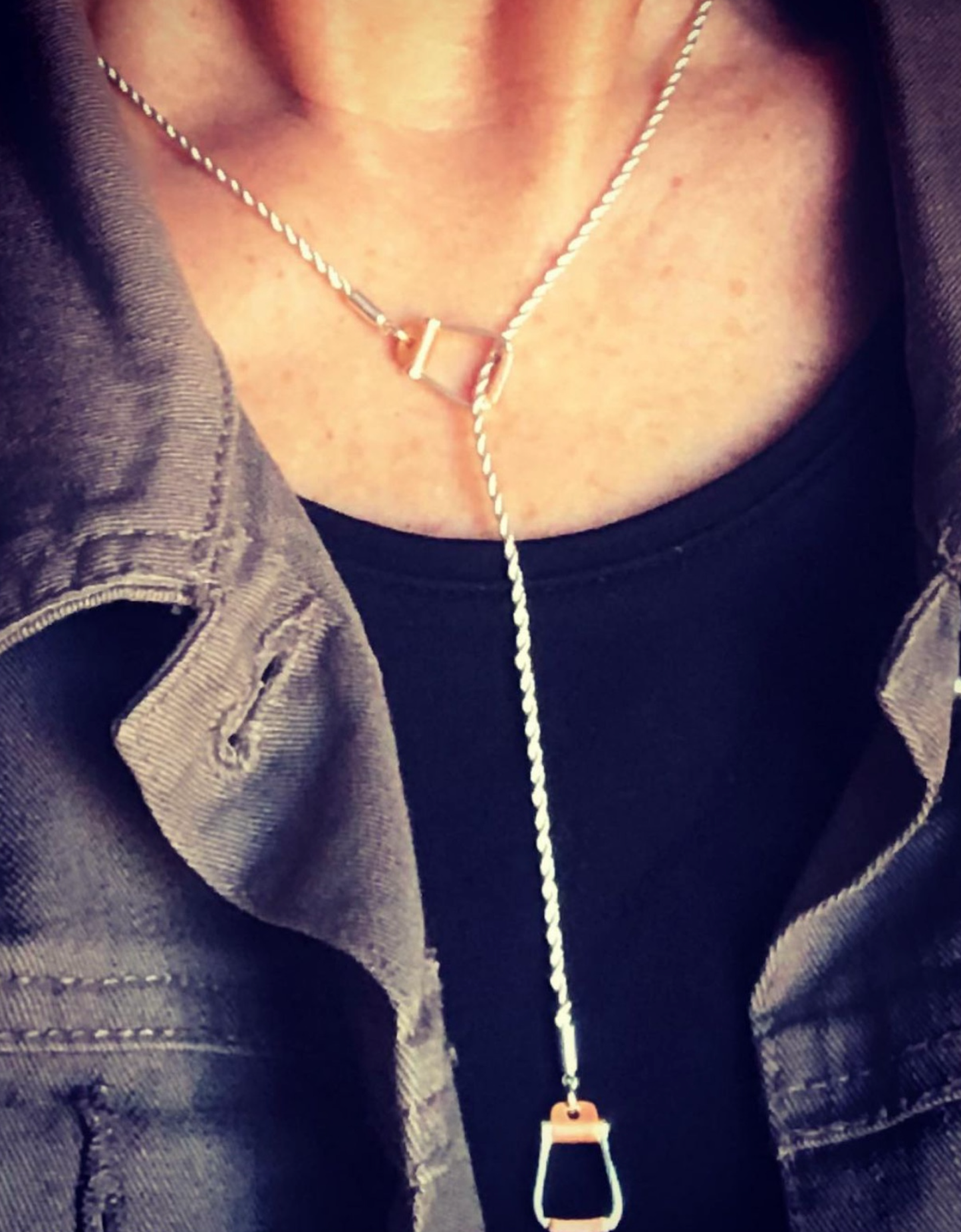 Saddle Stirrup "Y" Necklace