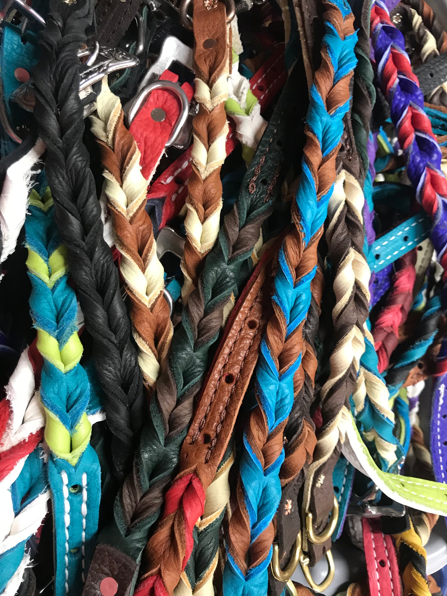 Medium super soft leather dog collar approximately 14-18 inches