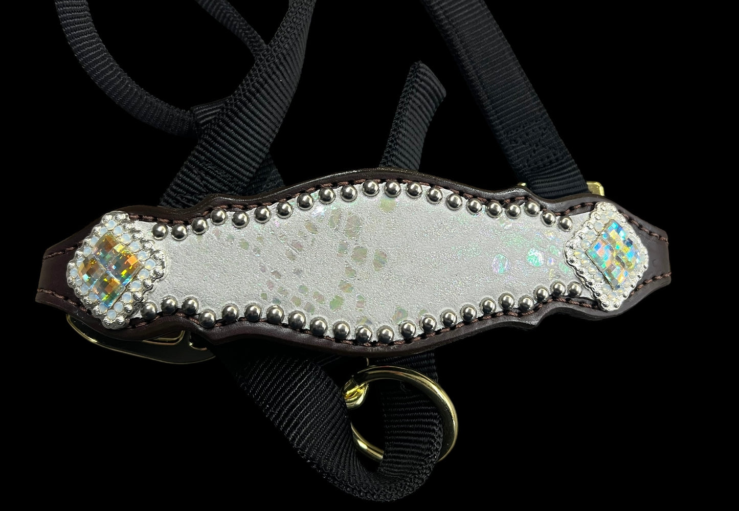 White mystic  on dark leather