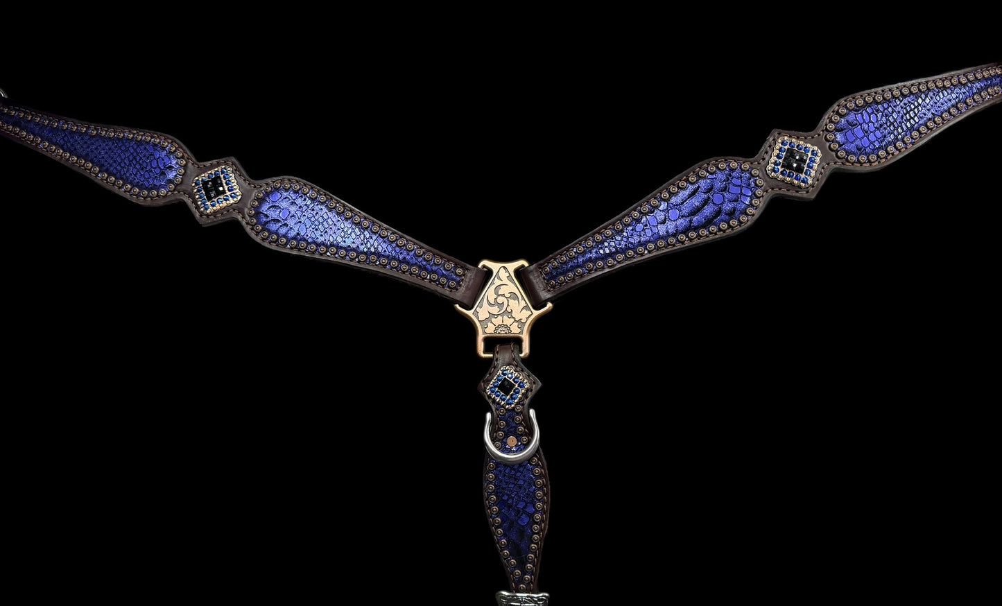 Indigo mystic on Dark leather