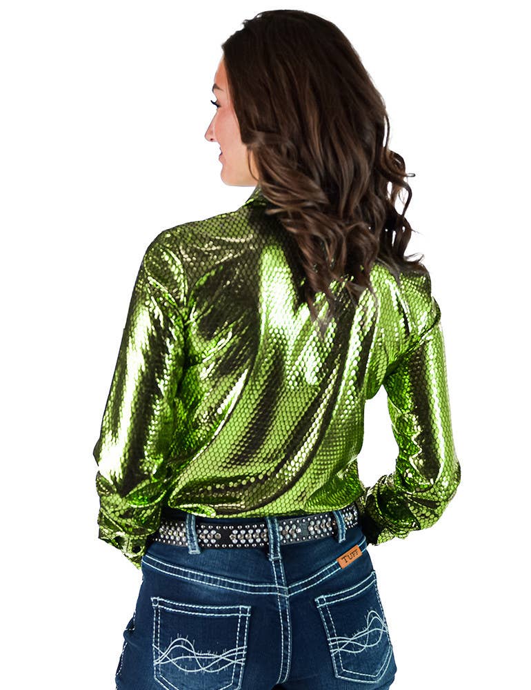 Metallic Pullover Button Up With Medium Stretch