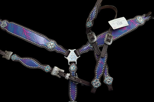 Retro Feathers on chocolate leather