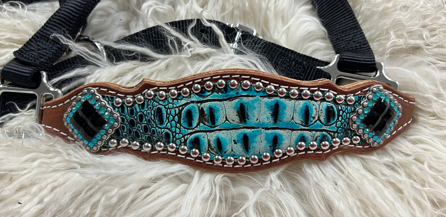 Sea turquoise gator  on medium leather