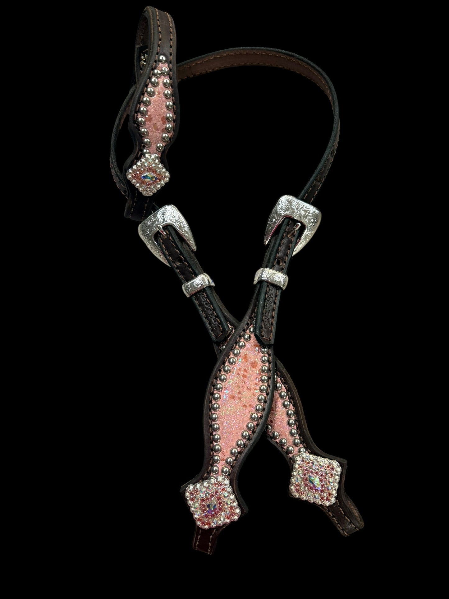 Pink mystic on dark leather