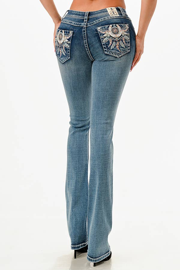 Dream Catcher Modify Mid-Rise Boot Cut 32" inseam- by Grace in LA