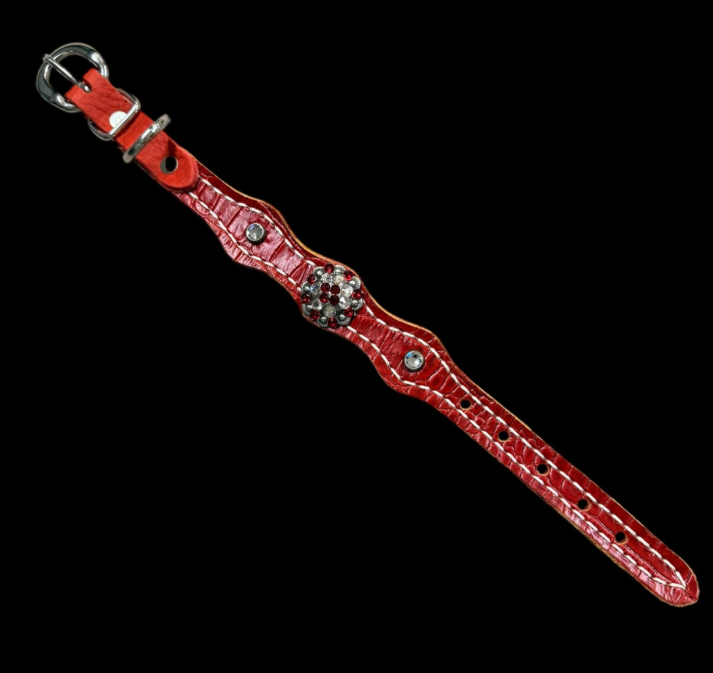 red gator on medium leather