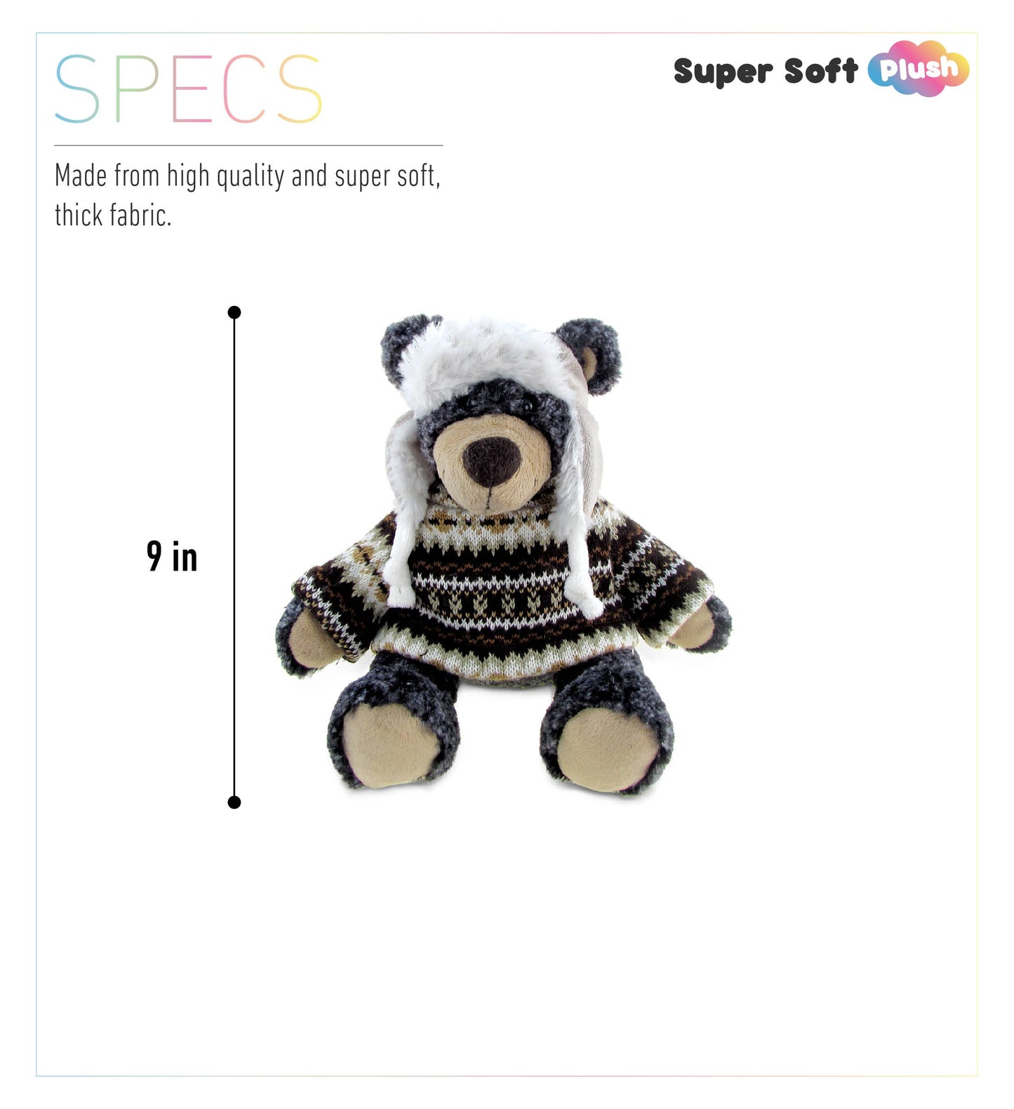 Super Soft Plush With Clothes - Black Bear