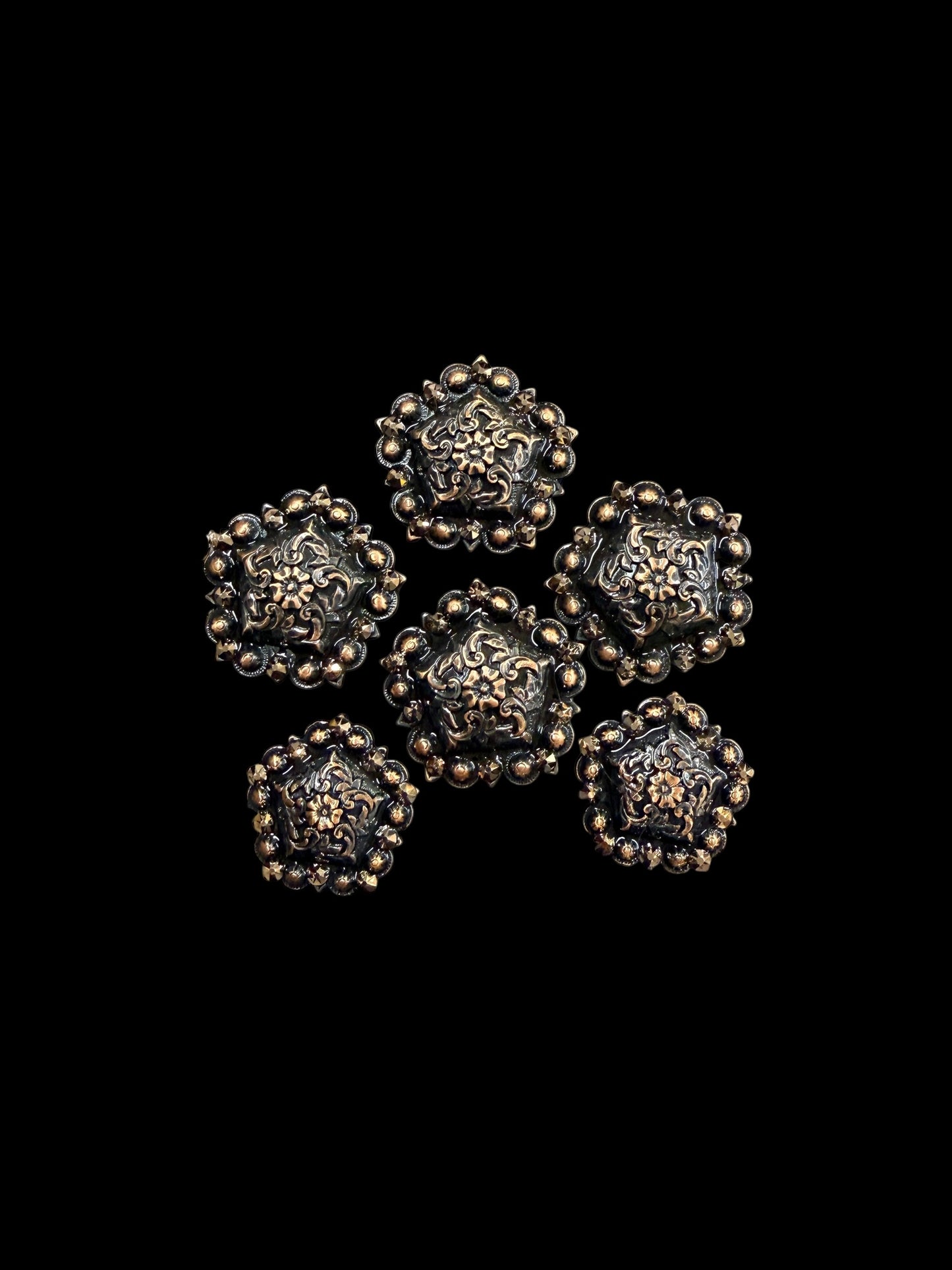 Brown swirl on dark leather