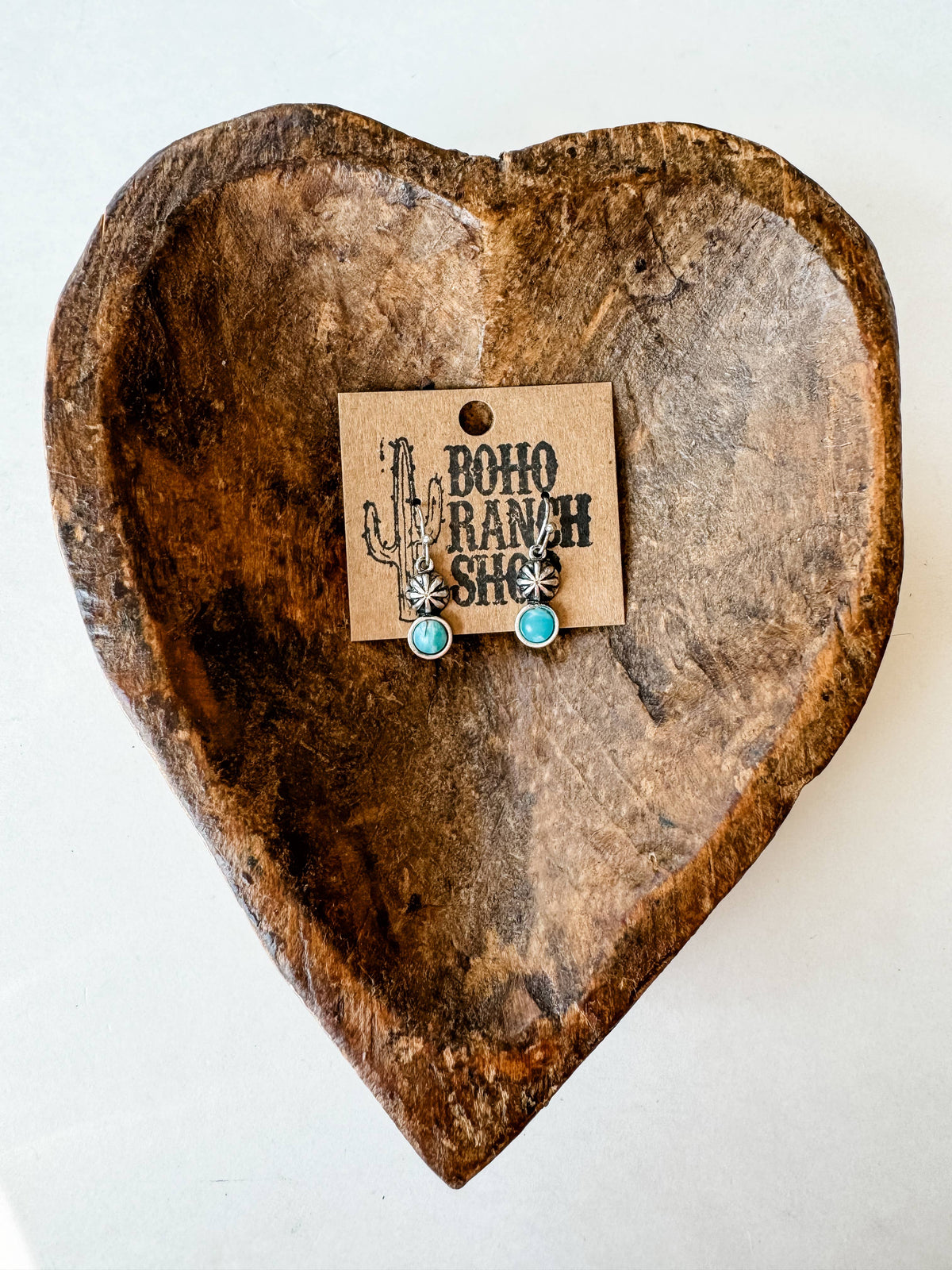 Western Stud Turquoise Dangle Earrings