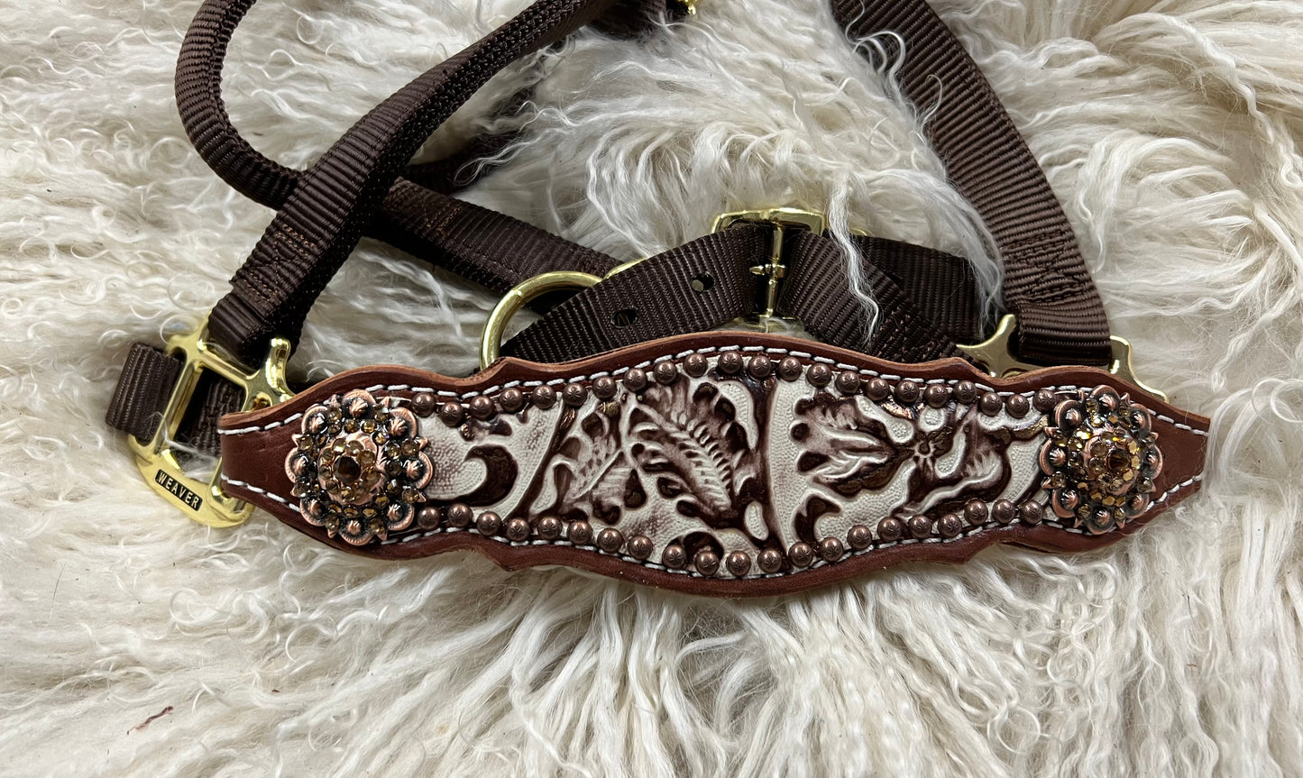 Latte cowboy tooled on medium leather