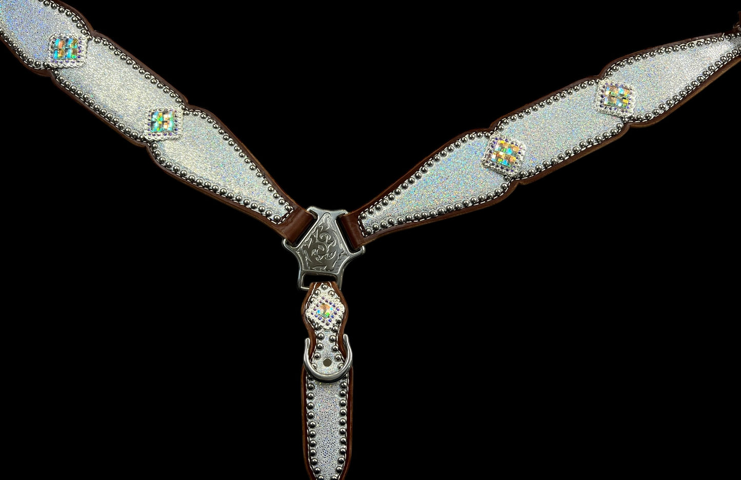 Silver ice on medium leather