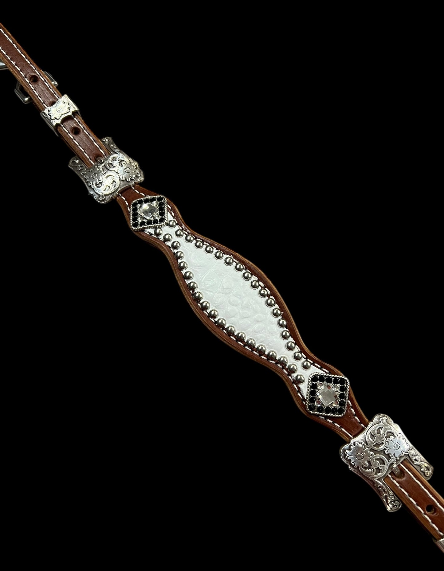 White gator on medium  leather