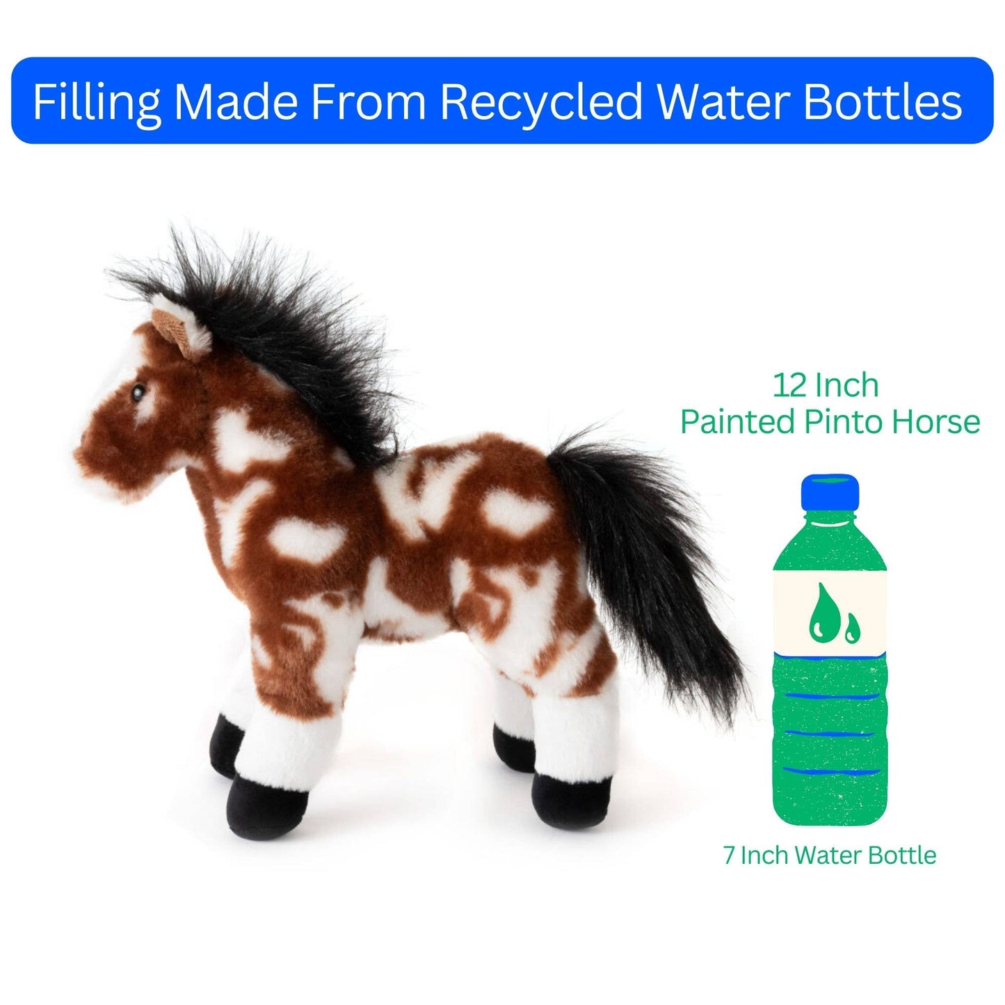12" (30cm) Standing Horse Painted / Pinto Farm/Barnyard Animal