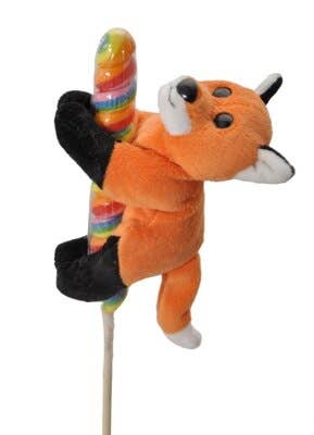 6" Lollyplush Red Fox w/14" Rainbow Lollipop