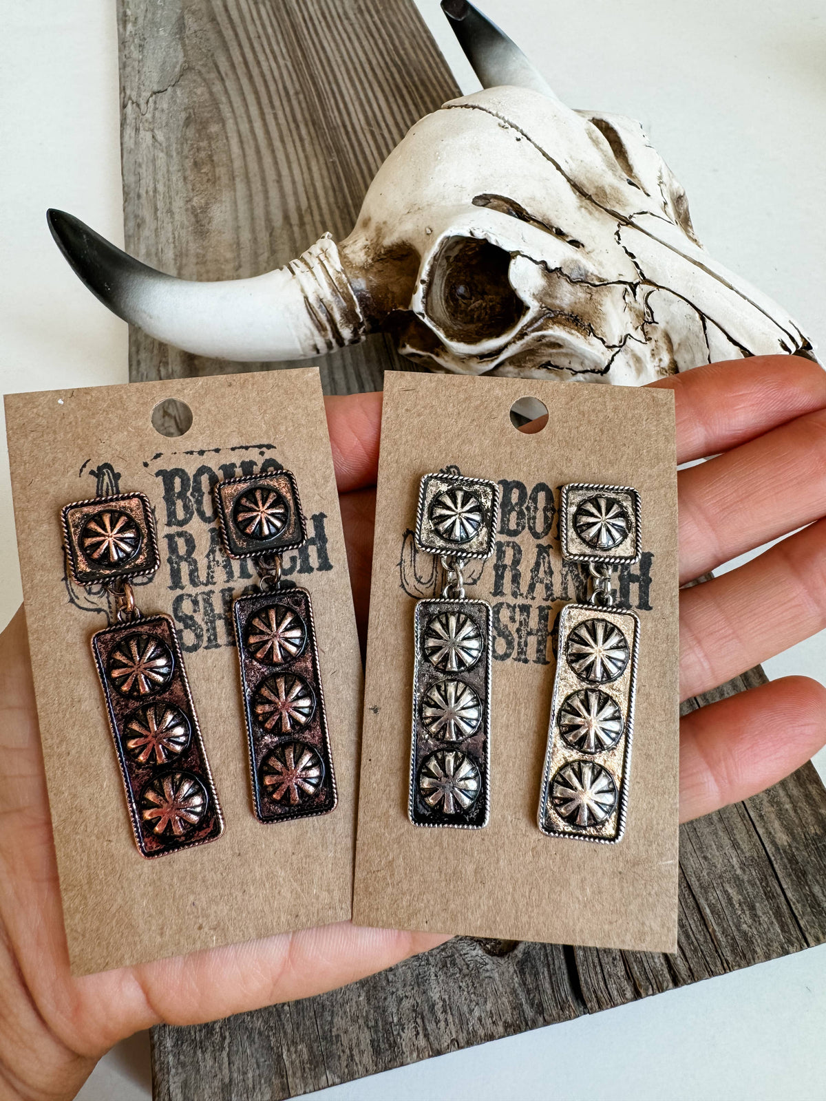 Western Bar Texture Earrings