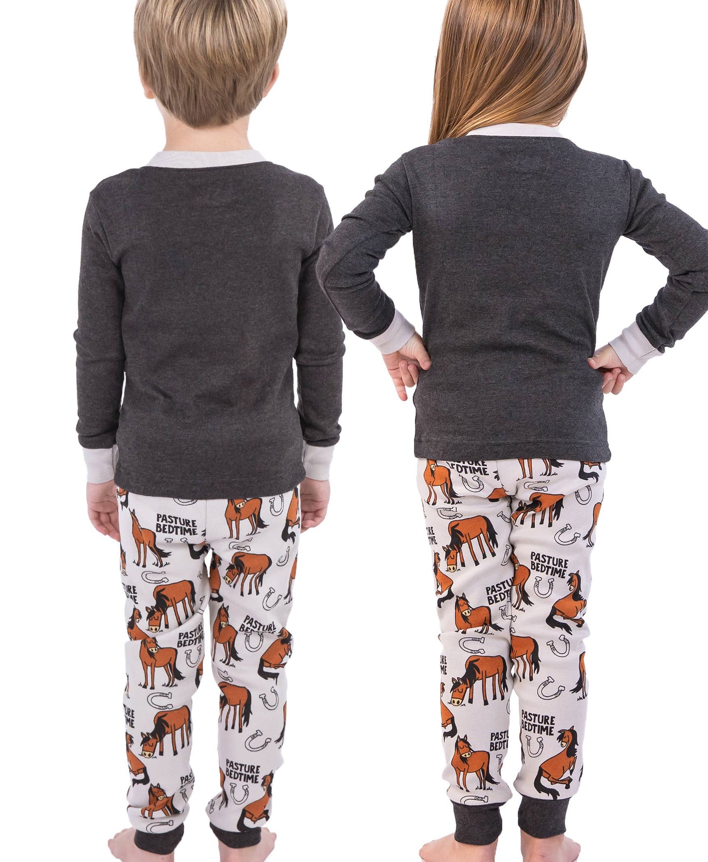 Pasture Bedtime Grey Kid's Long Sleeve Pajama Set