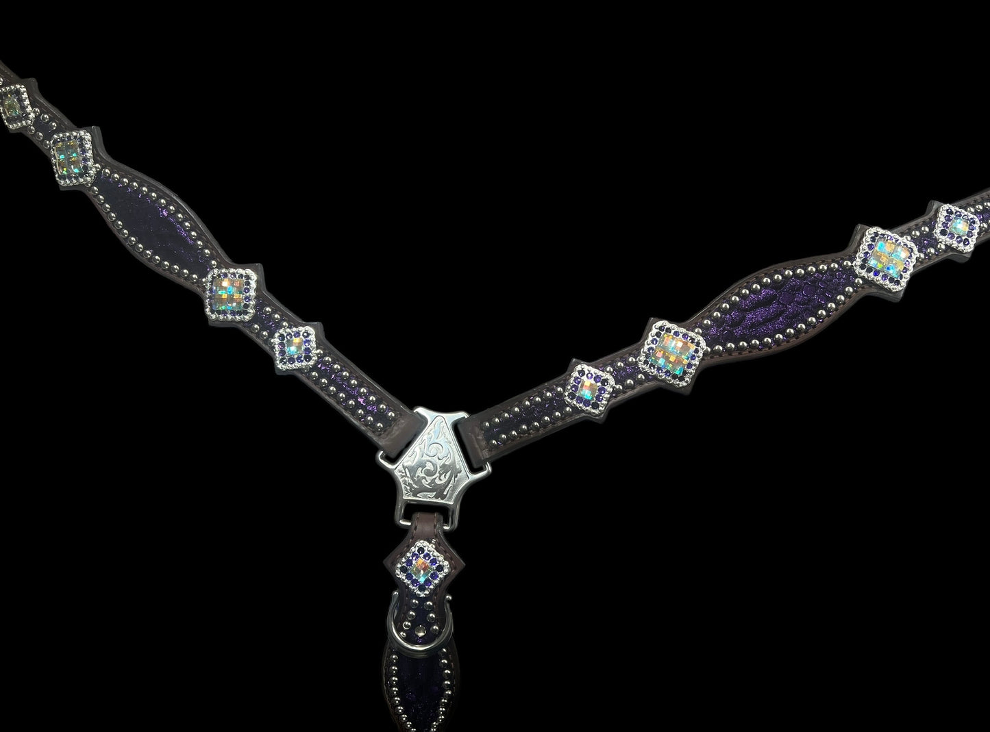 Purple mystic on Walnut leather