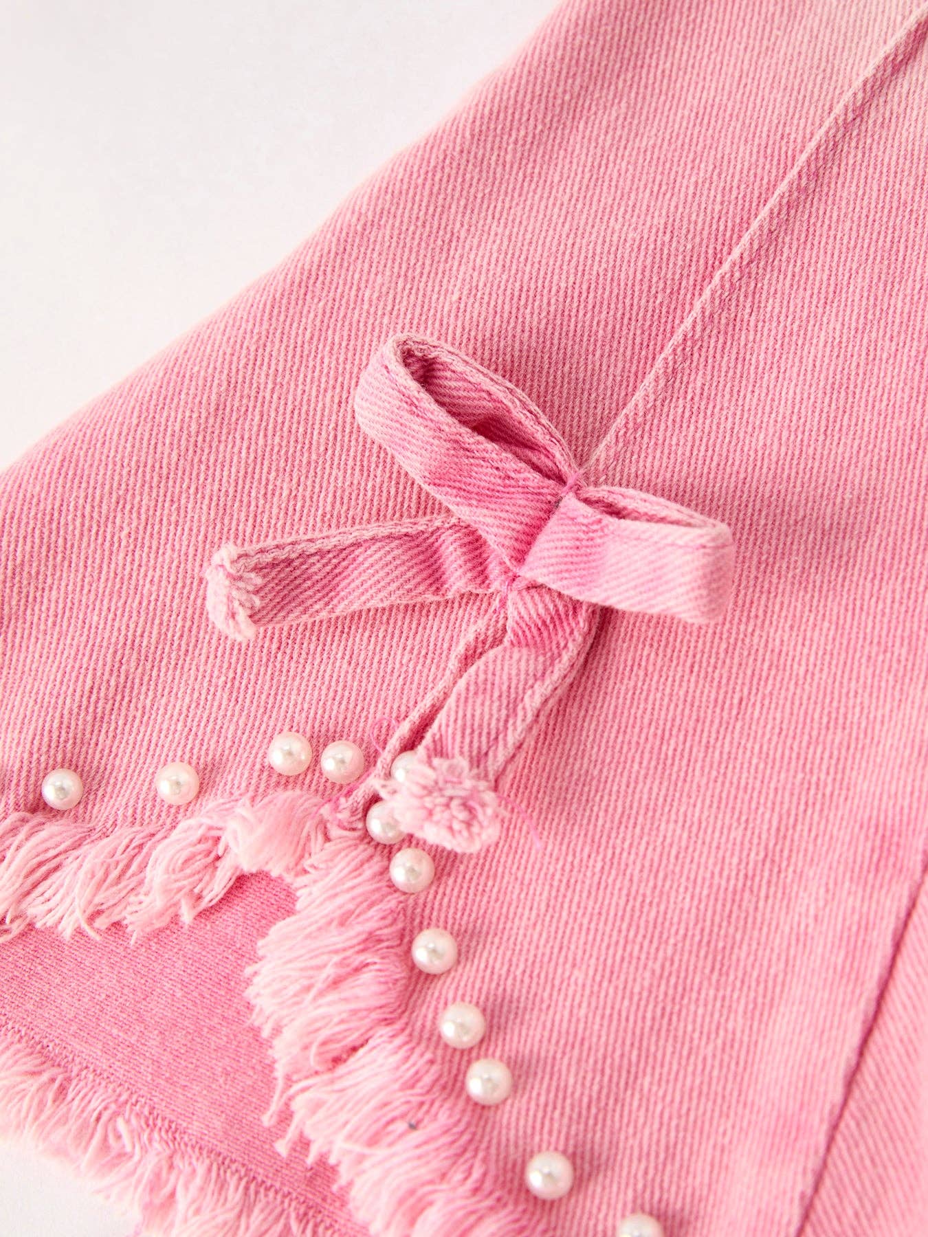 Pink Flared Elastic Jeans Denim pan