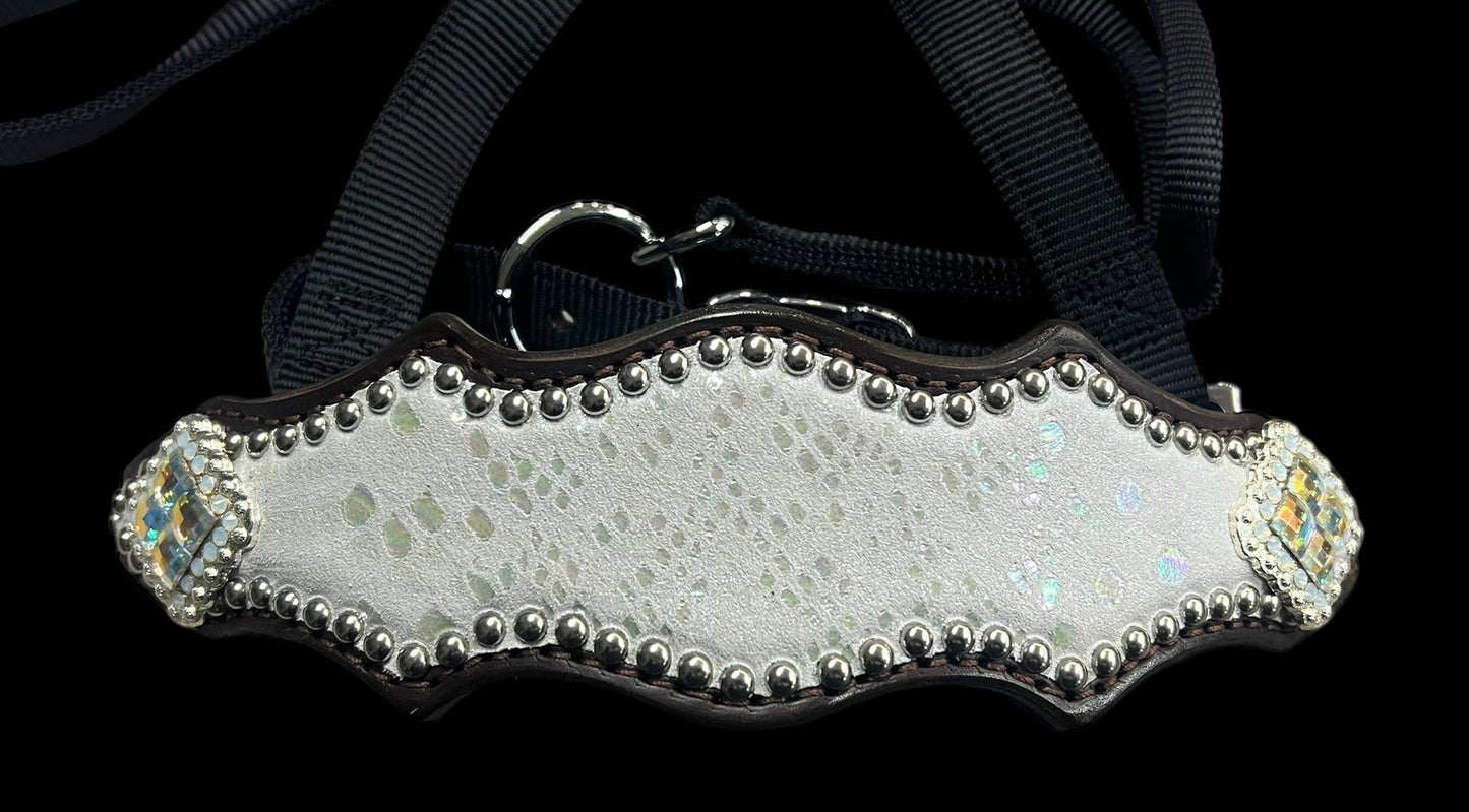 White mystic  on dark leather