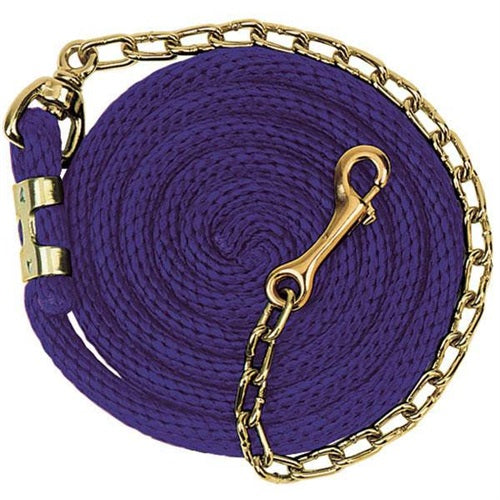 Poly Lead Rope with Brass Plated Swivel Chain