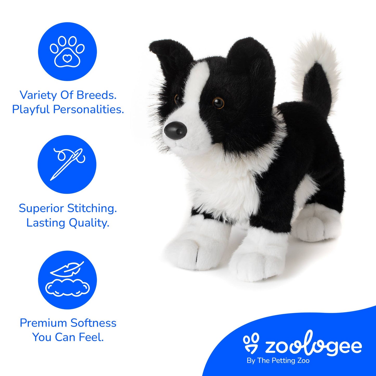 New Border Collie Dog Medium 10" (26cm)