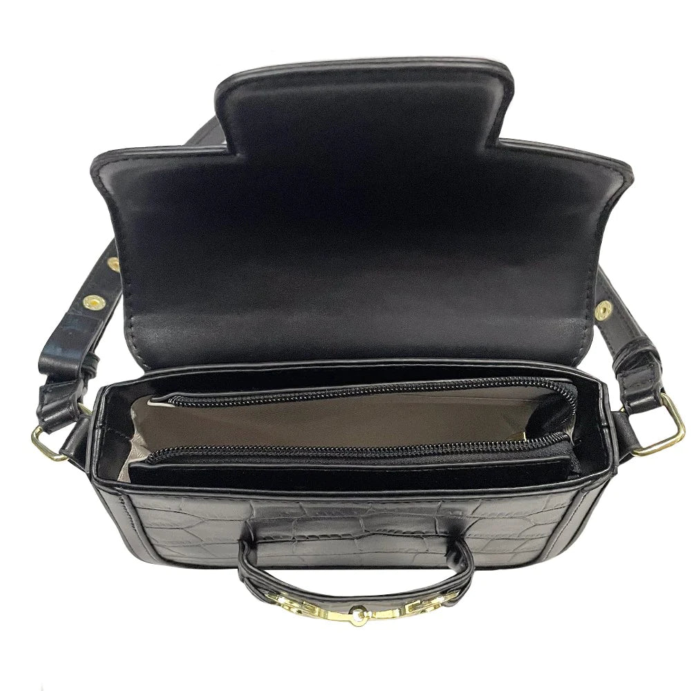 SNAFFLE BIT SHOULDER BAG BLACK