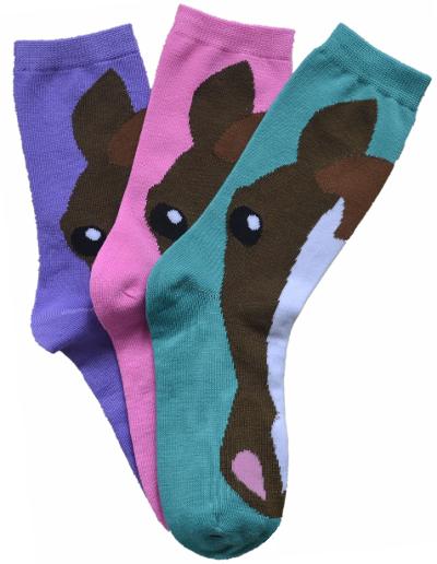 LADIES' HORSE FACE CREW SOCKS